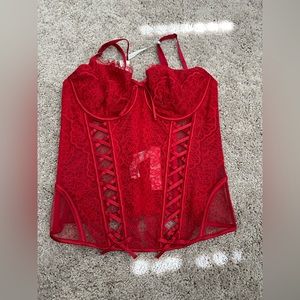 NWT Victoria Secret Unlined Lace-Up Corset Top